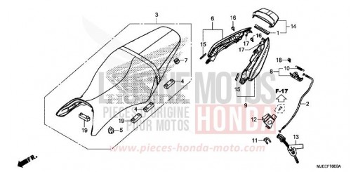 SITZ/WINDLAUF, HINTEN CB650FAH de 2017